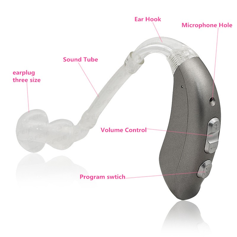 DFC Function silvery digital bte hearing aids with 10 channels 3